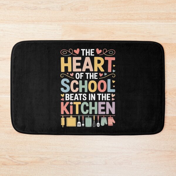 Item preview, Womens The Heart Of The School Beats In The Kitchen Cute Lunch Lady  designed and sold by VerseFarm.