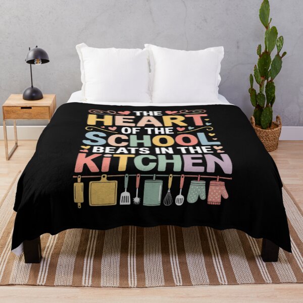 Item preview, Womens The Heart Of The School Beats In The Kitchen Cute Lunch Lady designed and sold by VerseFarm.