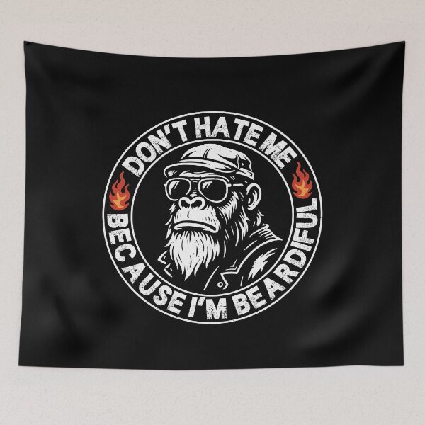 Item preview, Don’t Hate Me Because I’m Beardiful - Funny Bearded Monkey Quote designed and sold by gunaone-design.