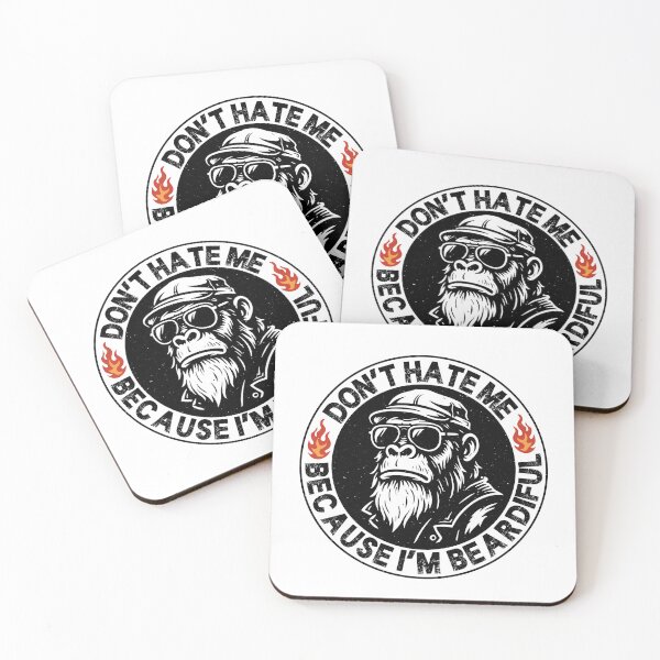 Item preview, Don’t Hate Me Because I’m Beardiful - Funny Bearded Monkey Quote designed and sold by gunaone-design.