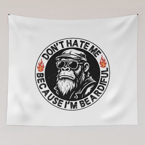 Item preview, Don’t Hate Me Because I’m Beardiful - Funny Bearded Monkey Quote designed and sold by gunaone-design.