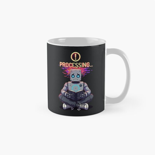 Item preview, Processing – Overthinking Robot Mental Load Humor designed and sold by Taans-Creation.