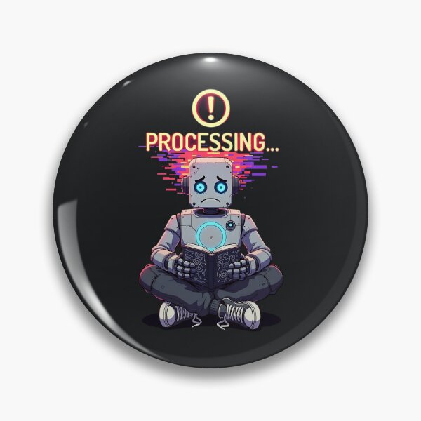Item preview, Processing – Overthinking Robot Mental Load Humor designed and sold by Taans-Creation.