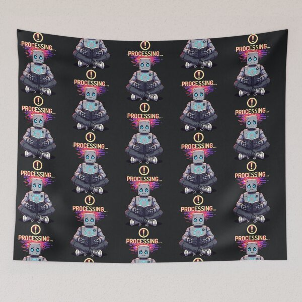 Item preview, Processing – Overthinking Robot Mental Load Humor designed and sold by Taans-Creation.