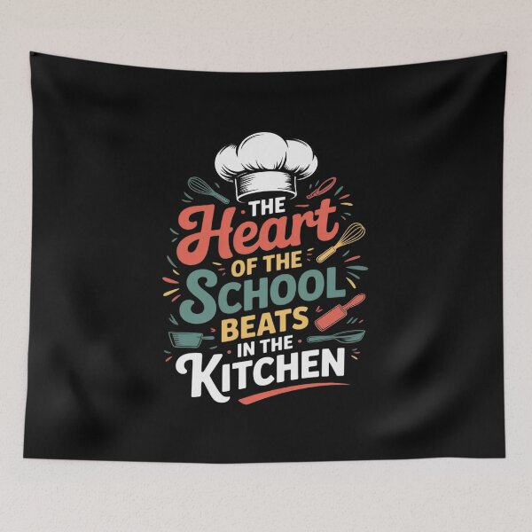 Item preview, Womens The Heart Of The School Beats In The Kitchen Lunch Lady9  designed and sold by VerseFarm.