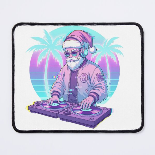 Item preview, Anime Christmas Vaporwave Santa DJ Art Print – Neon Synthwave Christmas Poster, Epic Retro Holiday Gift for Music Lovers designed and sold by wellie-chic.