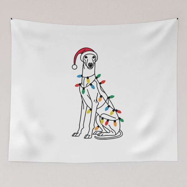 Artikelvorschau, Weihnachtsmann mit Greyhound, Weihnachts-Greyhound, Weihnachtsgeschenk für Hundeliebhaber, Weihnachtsgeschenk für Greyhound-Besitzer entworfen und verkauft von DesignDenDo ⭐⭐⭐⭐⭐.