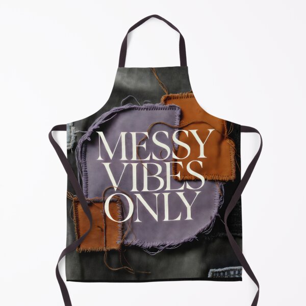 Item preview, Messy Vibes Only Patchwork Design with Frayed Textiles and Bold Affirmation designed and sold by SplashTastic.
