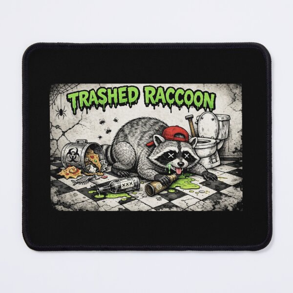Item preview, Trashed Raccoon – Punk Bathroom Chaos Illustration designed and sold by zuzzelek44.