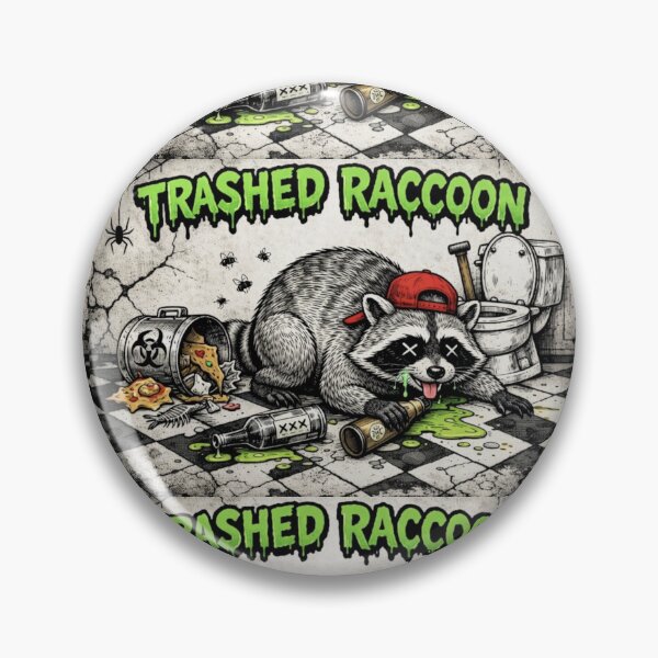 Item preview, Trashed Raccoon – Punk Bathroom Chaos Illustration designed and sold by zuzzelek44.