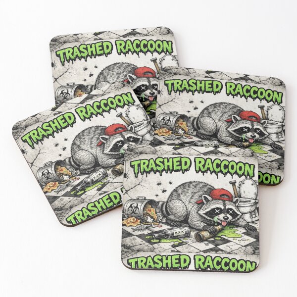 Item preview, Trashed Raccoon – Punk Bathroom Chaos Illustration designed and sold by zuzzelek44.