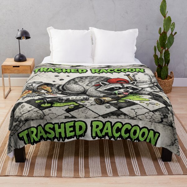 Item preview, Trashed Raccoon – Punk Bathroom Chaos Illustration designed and sold by zuzzelek44.