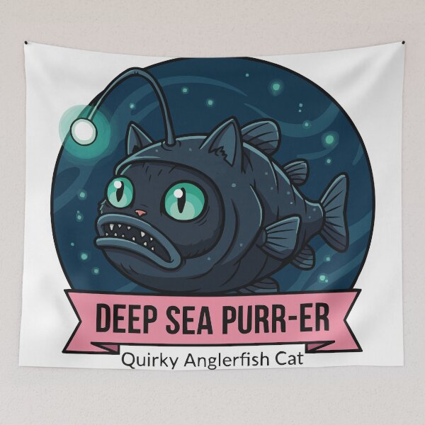 Item preview, Deep Sea Purr-er – Quirky Anglerfish Cat designed and sold by Petzzz.