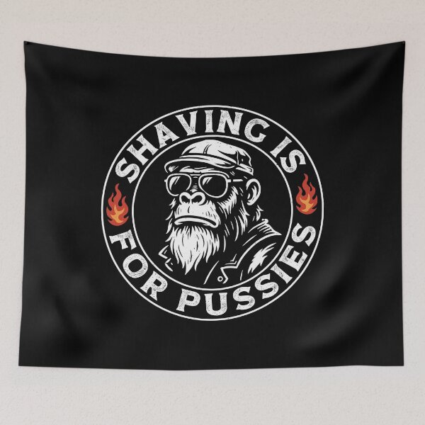 Item preview, Shaving is for Pussies - Funny Bearded Monkey Quote  designed and sold by gunaone-design.