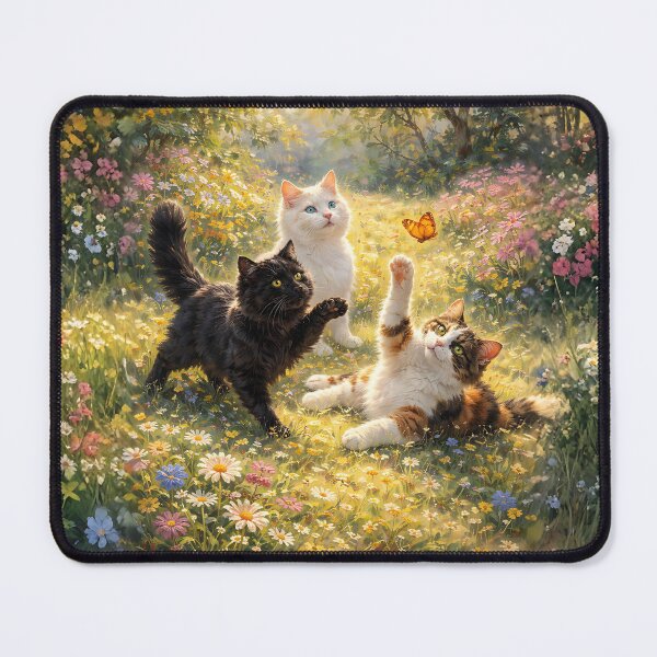 Artikelvorschau, Spielende Katzen – Impressionistische Kunst entworfen und verkauft von WJ Cozy Creations.