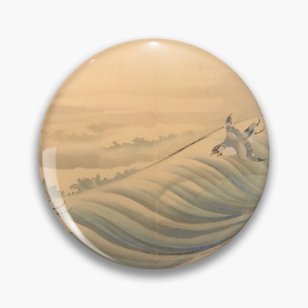 Item preview, Plovers Flying Over Waves - Vintage Japanese Seascape Art designed and sold by Open Canvas.