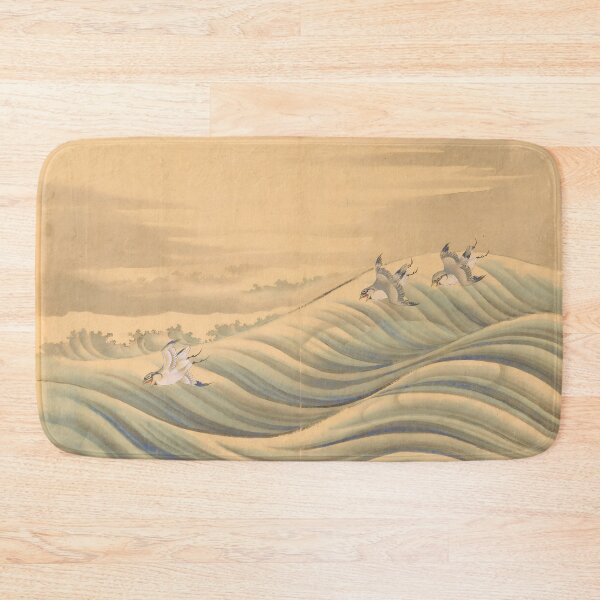 Item preview, Plovers Flying Over Waves - Vintage Japanese Seascape Art designed and sold by Open Canvas.