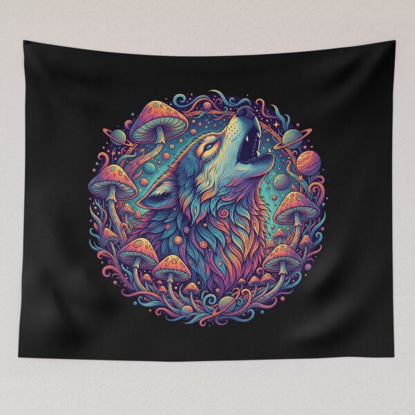 Item preview, Trendy Animal Art Print - Psychedelic Wolf designed and sold by Mindwork Creative Arts.