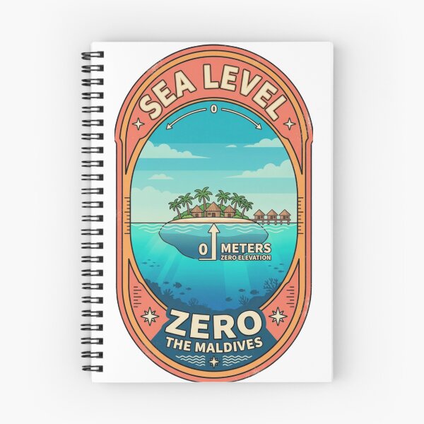 Item preview,  "SEA LEVEL ZERO" Maldives badge design - a beautiful yet thought-provoking design that celebrates the Maldives while raising environmental awareness! designed and sold by buycostarica.