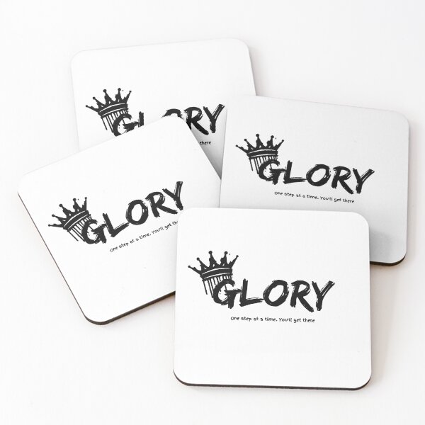 Item preview, GLORY – One Step at a Time Motivational Crown Typography Design designed and sold by Quoteink.