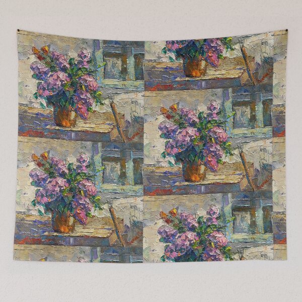 Item preview, Oksana Ivanyuk: Lilacs on a Bench designed and sold by ukrainianvin.