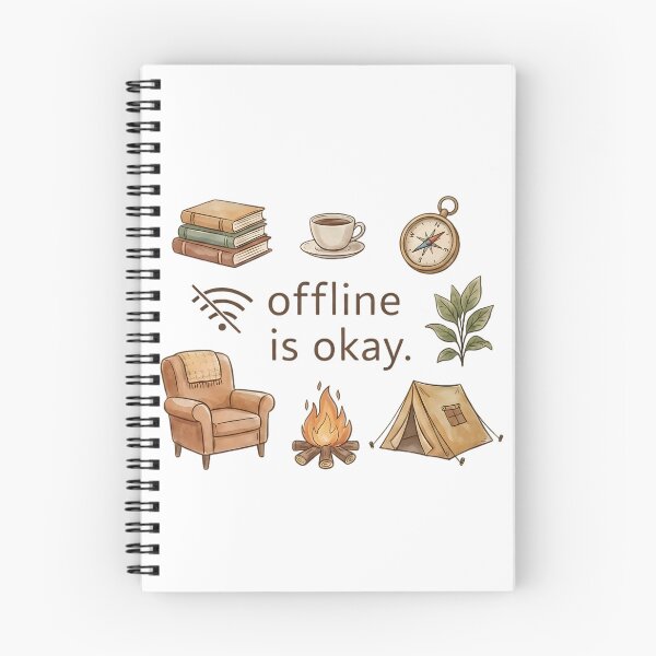 Item preview, Offline Is Okay – Cozy Slow Living Digital Detox Quote designed and sold by SoulenCify.