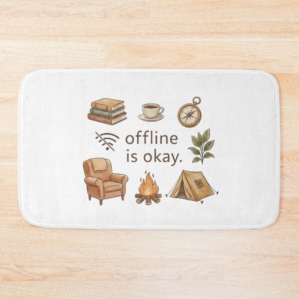 Item preview, Offline Is Okay – Cozy Slow Living Digital Detox Quote designed and sold by SoulenCify.