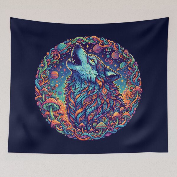 Item preview, Trendy wolf Animal Art Print - Psychedelic Bear designed and sold by Mindwork Creative Arts.