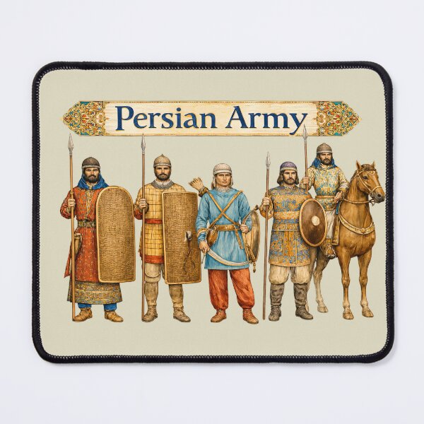 Item preview, Persian Army Ancient Warrior Illustration designed and sold by Retr0Tshirts.