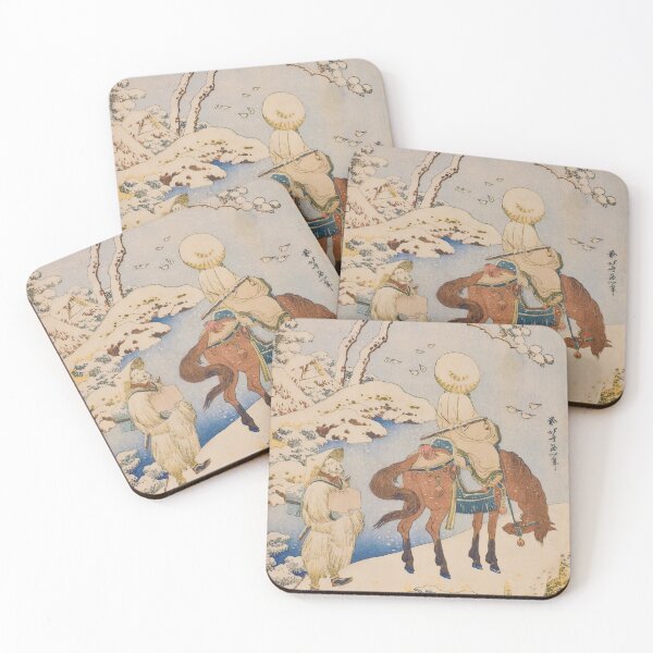 Item preview, Poet Du Fu Riding in Snow - Vintage Japanese Winter Art designed and sold by Open Canvas.