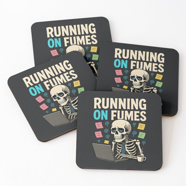 Item preview, Running On Fumes – Burnout Skeleton Work Humor designed and sold by Taans-Creation.