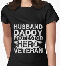 Daddy Husband Protector Hero Veteran Women's Fitted T-Shirt