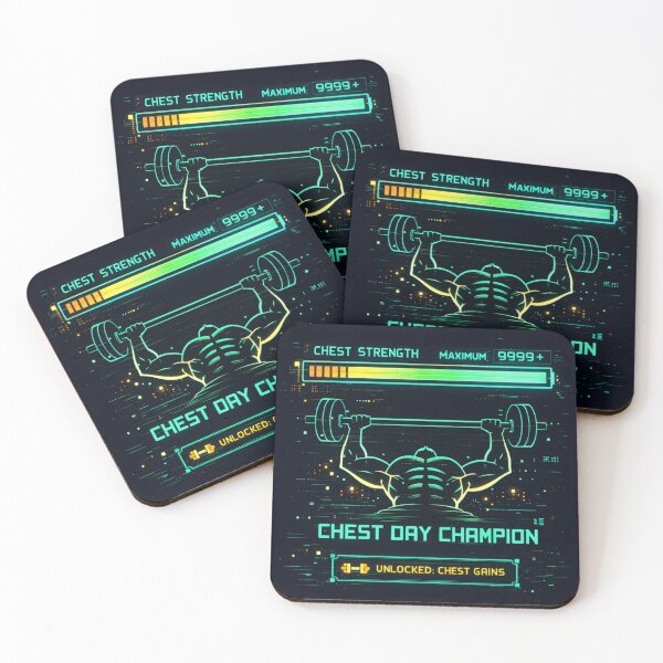 Item preview, Chest Day Champion Gaming HUD - Maximum Strength 9999+ designed and sold by ZenyxWear.