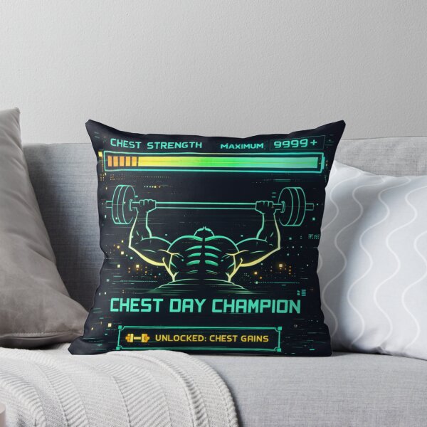 Item preview, Chest Day Champion Gaming HUD - Maximum Strength 9999+ designed and sold by ZenyxWear.