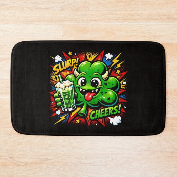 Item preview, Slurp Cheers Shamrock Design with Fizzy Drink and Comic Celebration for St. Patrick’s Day designed and sold by SplashTastic.