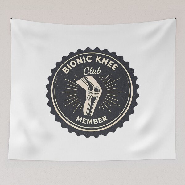 Item preview, Bionic Knee Club Member – Knee Replacement Humor Logo Design designed and sold by VividOrganica.