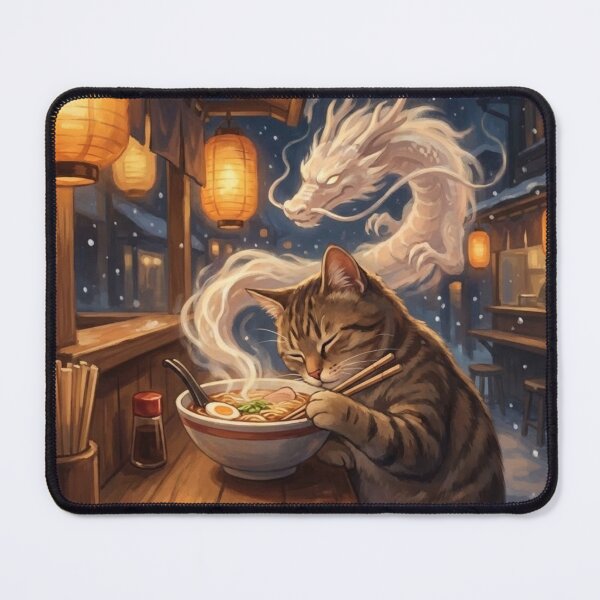 Item preview, Sleepy Ramen Cat – Dragon Guardian Night Market designed and sold by KaryaVisionSTR.