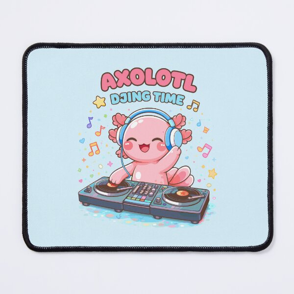 Item preview, Cute Axolotl DJ in Kawaii Funny Style designed and sold by Sitchko.