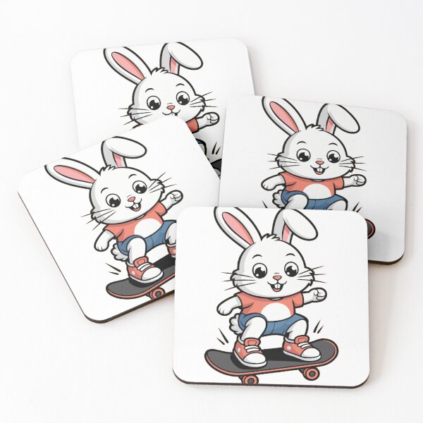 Item preview, Cute Skateboarding Bunny Cartoon Illustration designed and sold by Royalsticker.
