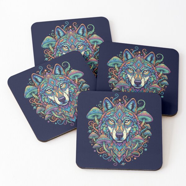 Item preview, Wolf Animal Art Print - Psychedelic Wolf designed and sold by Mindwork Creative Arts.
