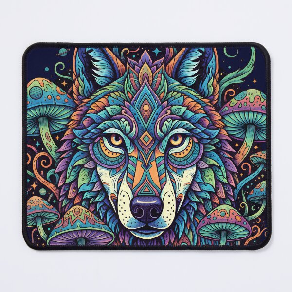 Item preview, Wolf Animal Art Print - Psychedelic Wolf designed and sold by Mindwork Creative Arts.
