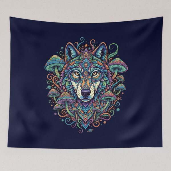 Item preview, Wolf Animal Art Print - Psychedelic Wolf designed and sold by Mindwork Creative Arts.