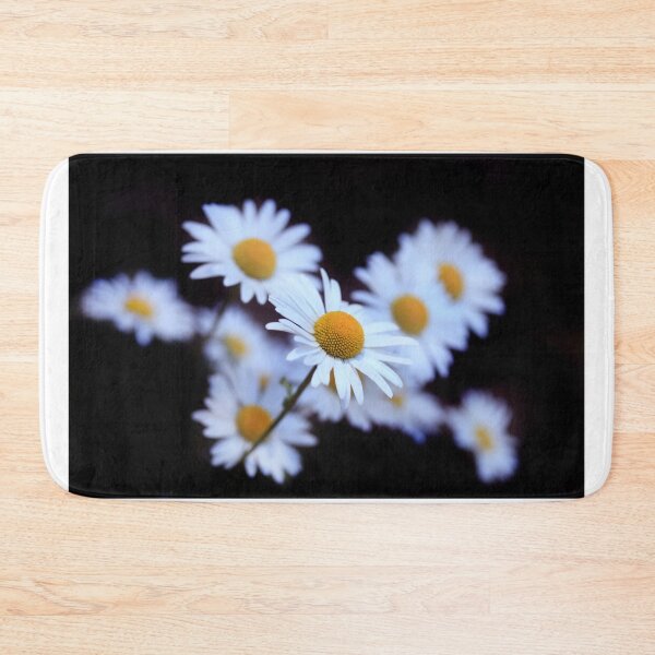 Item preview, White chamomlies on black background designed and sold by olena2552.