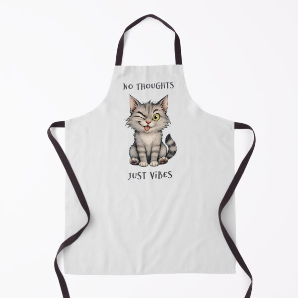 Item preview, Funny Grey Cat - No Thoughts Just Vibes designed and sold by QuirkySpark.