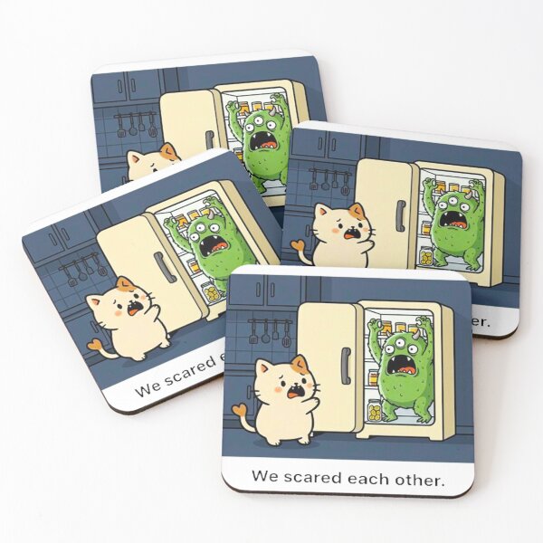 Item preview, Funny Scared Cat Sticker – Midnight Fridge Horror | Mochi Paw designed and sold by MT-Hub | Cute Aesthetic Art, Stickers & Phone Cases.