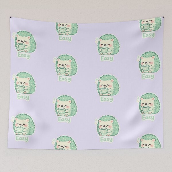 Item preview, Easy Hedgehog – Calm Cozy Reminder Quote designed and sold by Still Breathing Studio.
