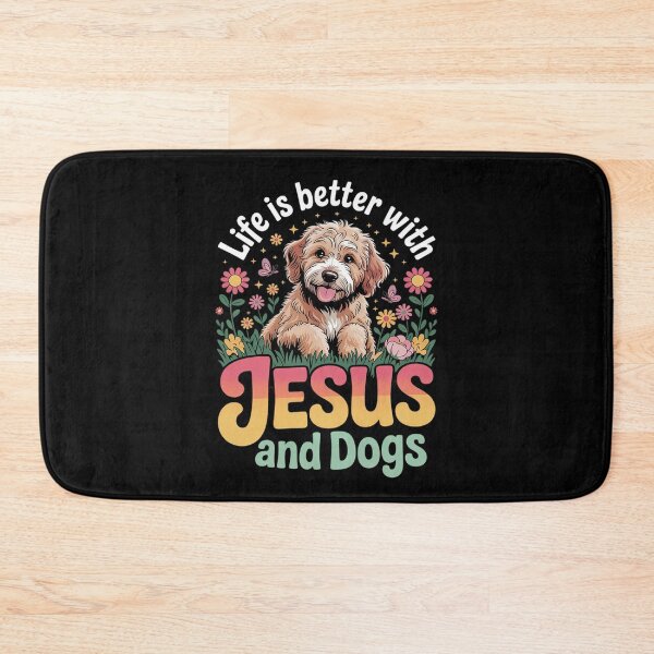 Item preview, Jesus Christian Floral Life Is Better With Jesus And Dogs  designed and sold by VerseFarm.