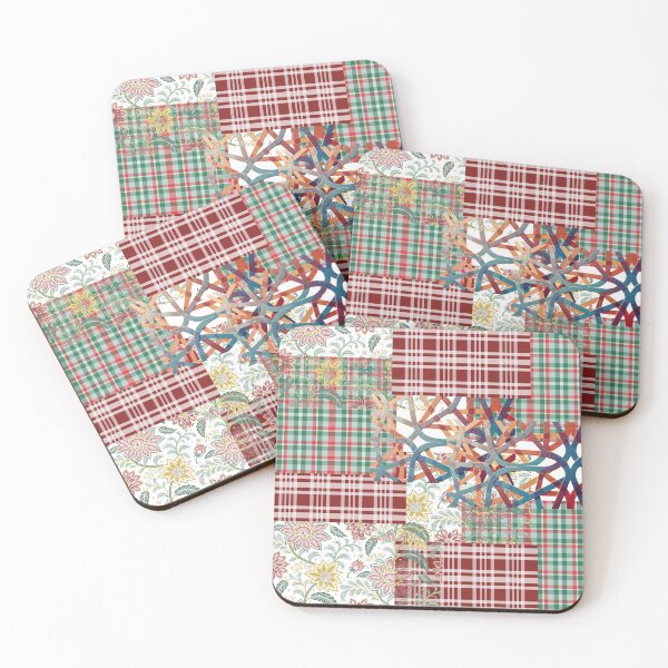 Item preview, Vintage Patchwork Patterns – Floral & Plaid Collage Design designed and sold by GoldenSparkleShop.