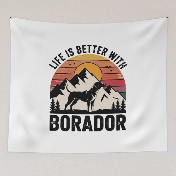 Item preview, Life Better Borador Vintage Dog Mom Dad  designed and sold by VerseFarm.