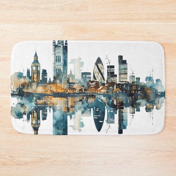 Item preview, Artistic London Skyline Watercolor with Reflection designed and sold by CharlieDesings.